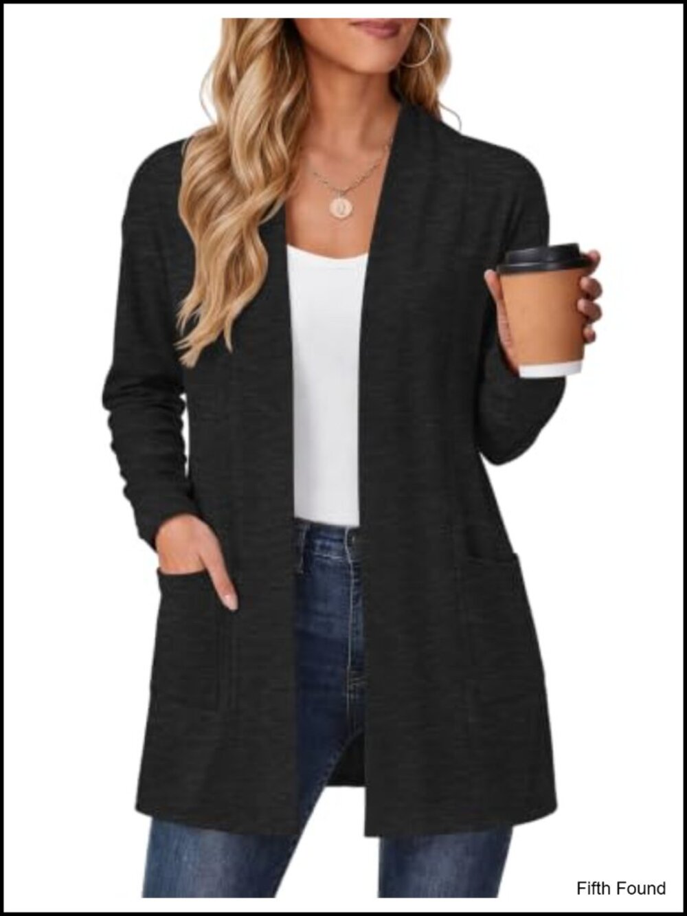 Lightweight Open Front Cardigan Long Sleeve Below Hip Casual Sweater